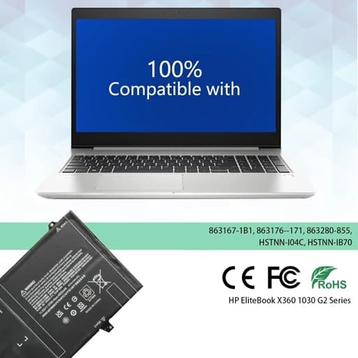 باتری لبتاپhp اچ پی OM03XL پی EliteBook X360 1030 G2 اورجینال امازون — تصویر ۶