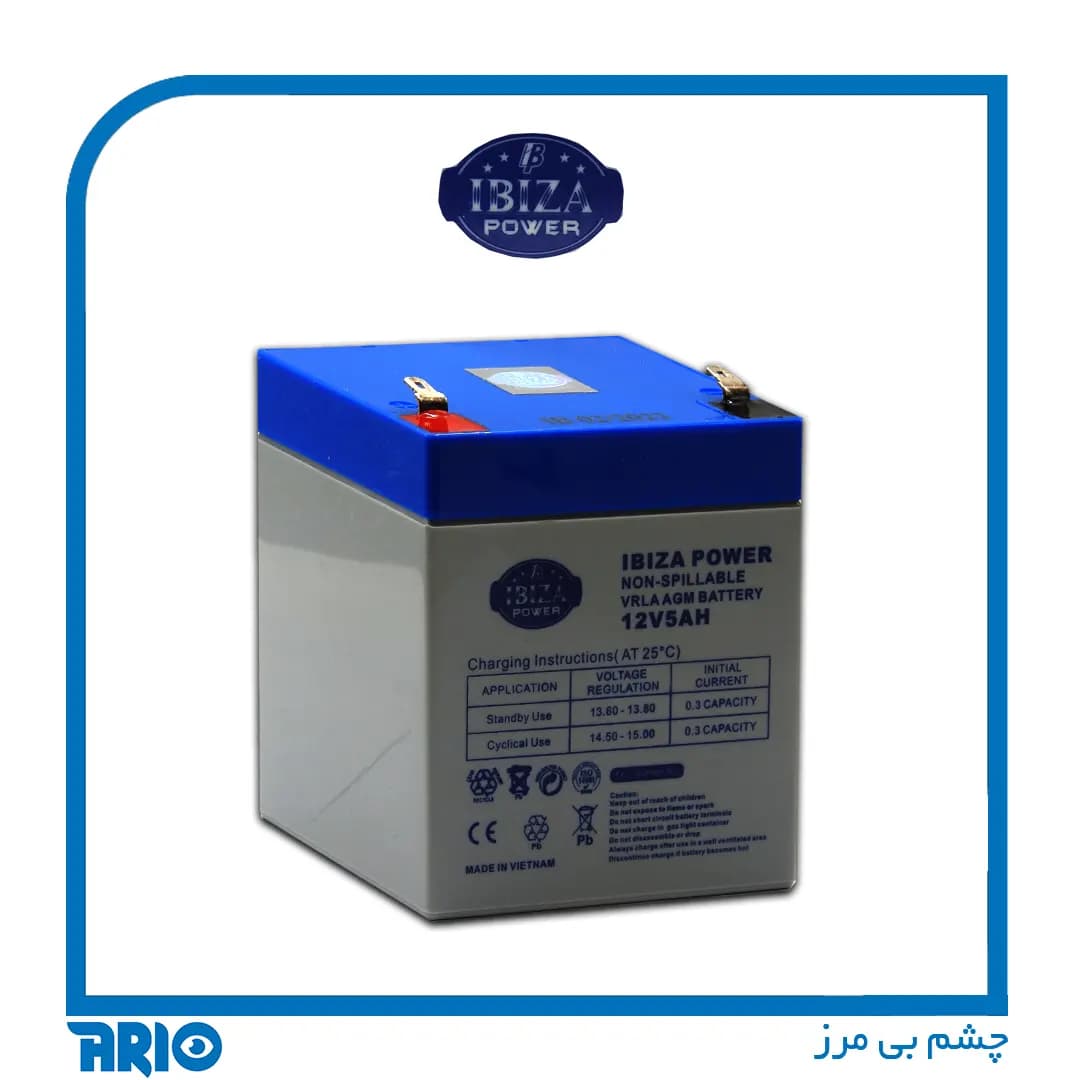 باتری خشک 12 ولت 5 آمپر ای بیزا