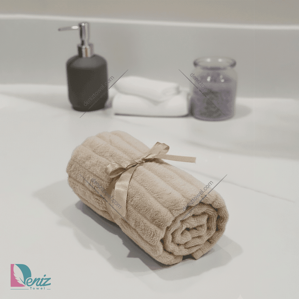 حوله دستی میکروفایبر رومن رنگ نسکافه ای