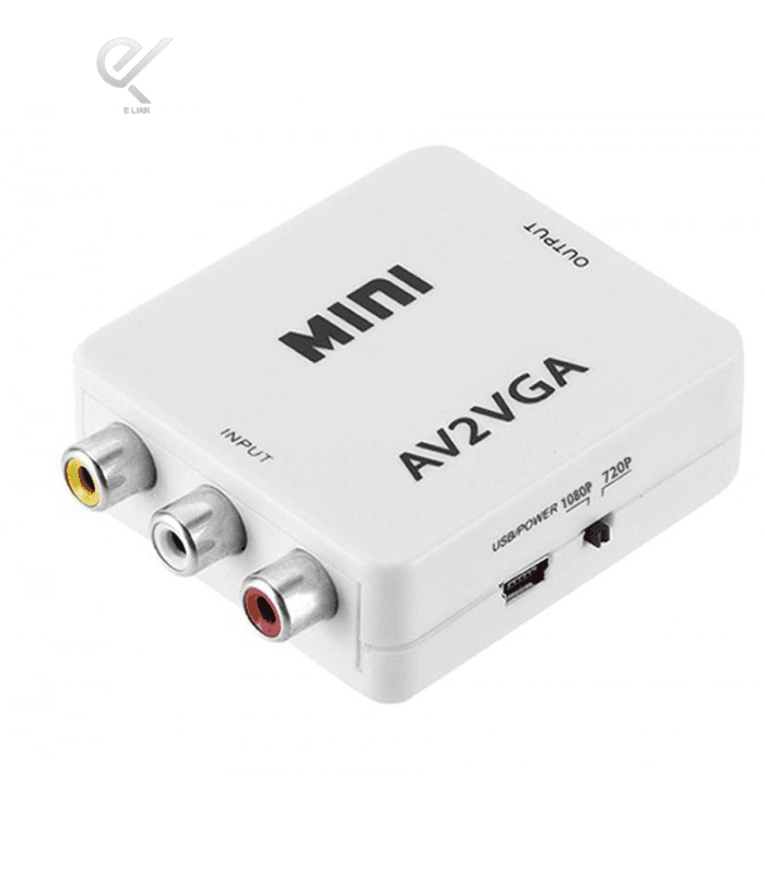 تبدیل AV به VGA مدل MINI با خروجی AUX صدا