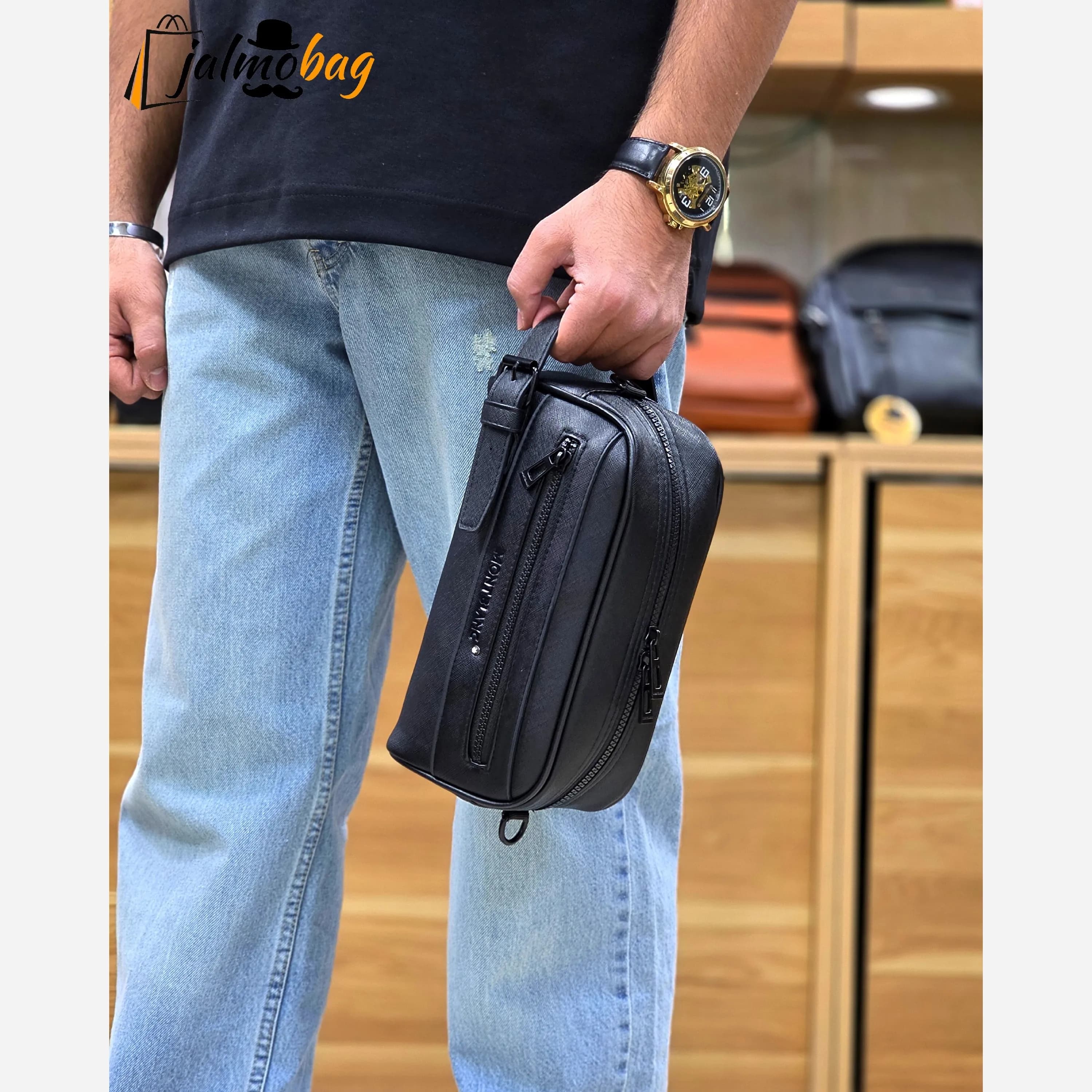 کیف دستی و دوشی چرم صنعتی مونت بلانک مدل 3260 — تصویر ۱۱