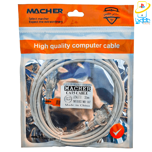 کابل شبکه 2 متری CAT 5 UTP برند MACHER — تصویر ۳