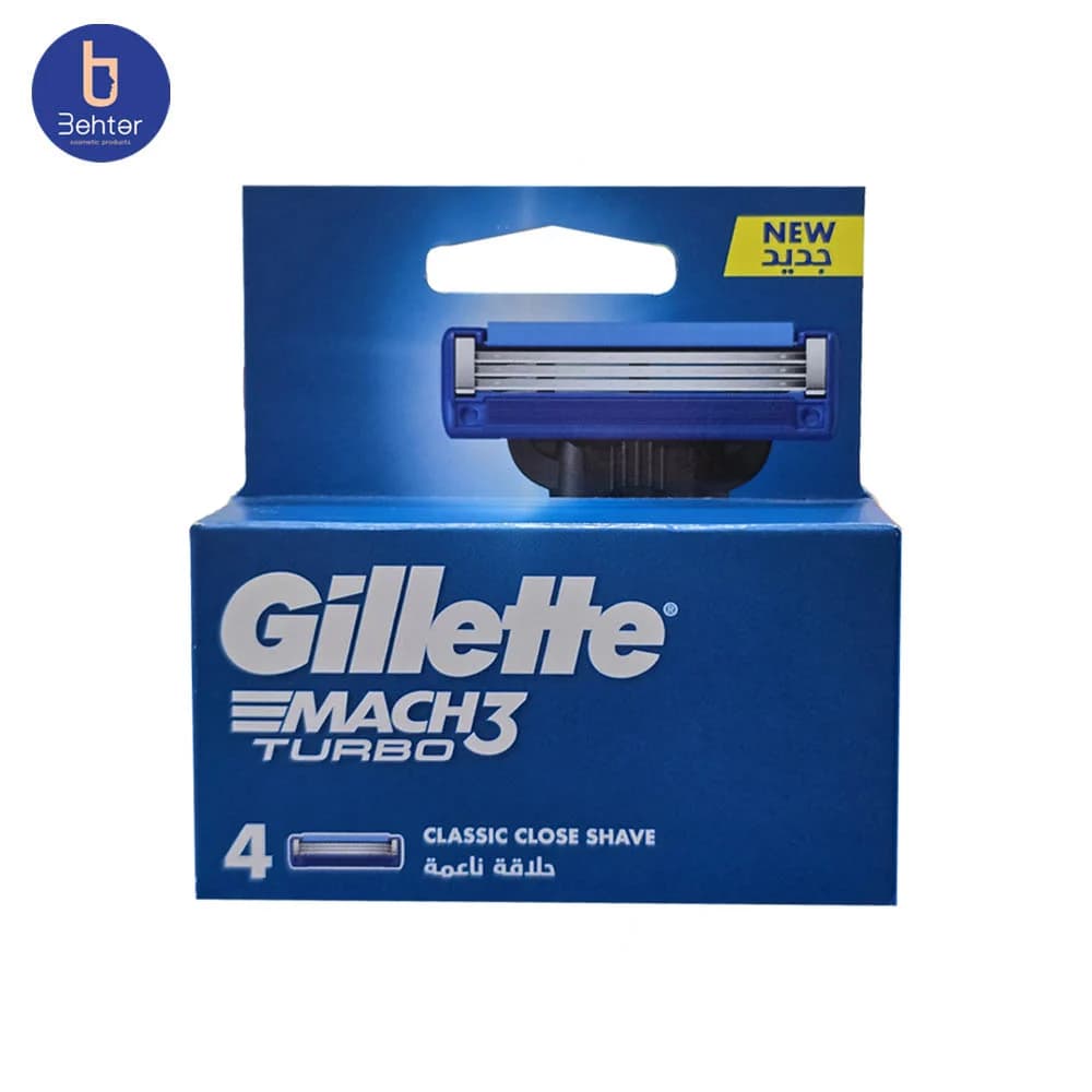 تیغ یدک ژیلت مدل مچ تری سه تیغ بسته4تایی Gillette MACH3TURBO — تصویر ۷