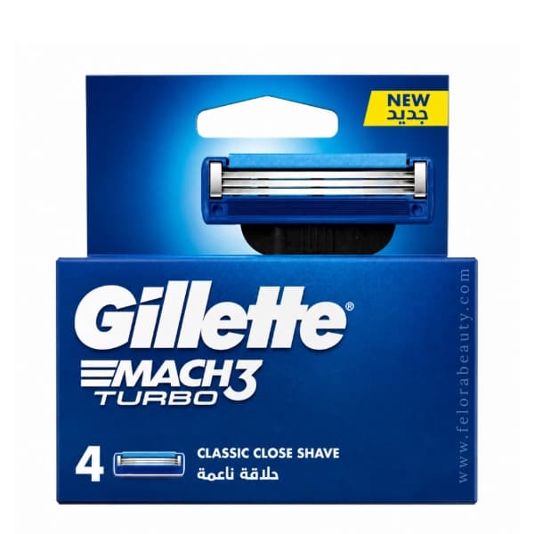 تیغ یدک ژیلت مدل مچ تری سه تیغ بسته4تایی Gillette MACH3TURBO — تصویر ۶