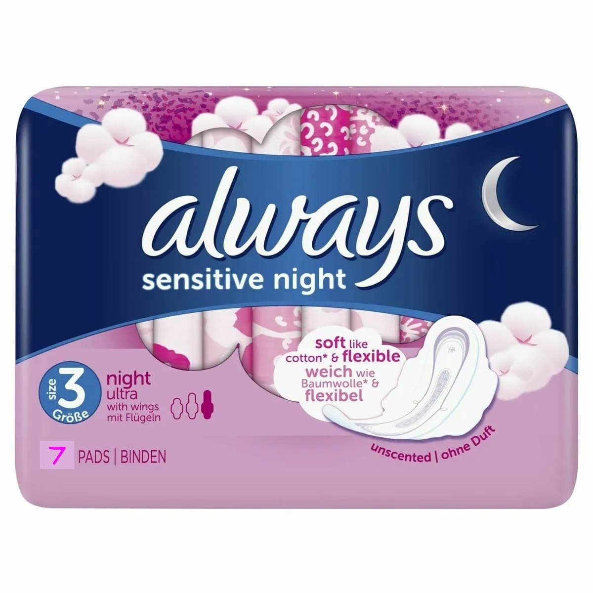 نوار بهداشتی آلویز مدل سنستیو شب always sensitive night