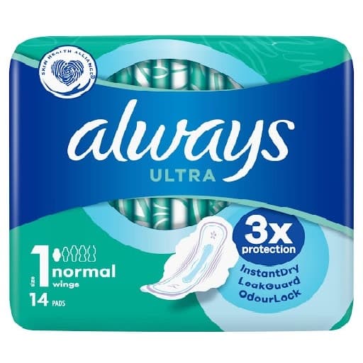 نوار بهداشتی آلویز مدل الترا آبی بسته14تاییalways ultra