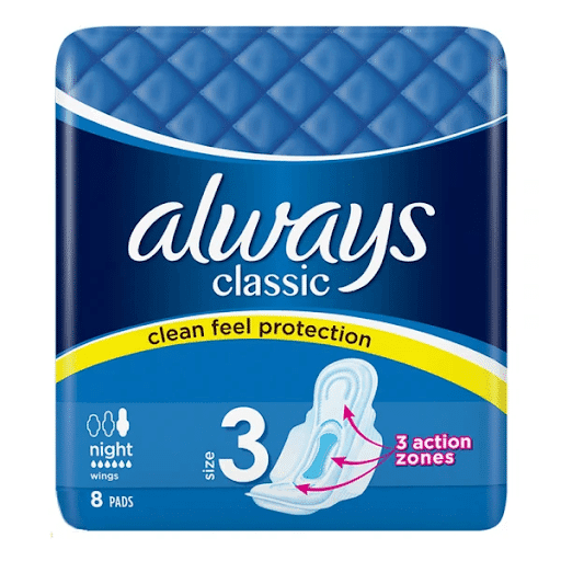 نوار بهداشتی آلویز مدل کلاسیک آبی بسته8تاییalways classic