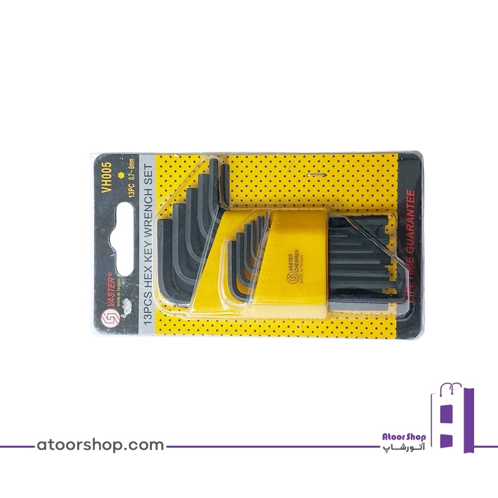 آچار آلن واستر کارتی کوتاه VH005 واستر 13 عددی