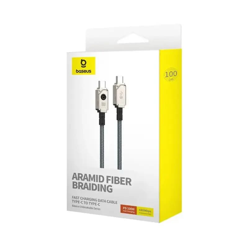 کابل تبدیل USB-C به USB-C بیسوس مدل Unbreakable Series 100W طول 2 متر — تصویر ۶