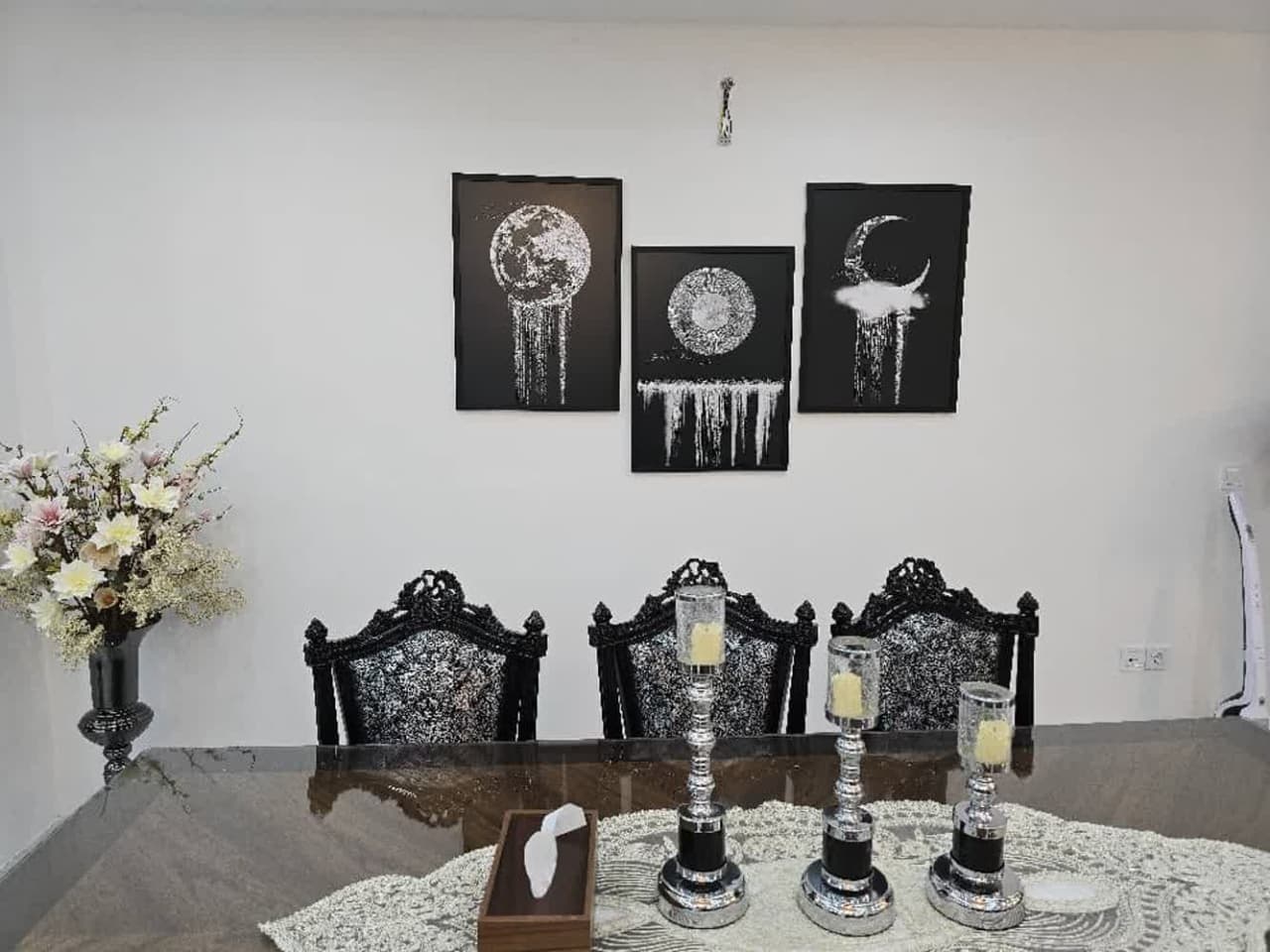 تابلو دکوراتیو مشکی مدرن سیاه وسفید — تصویر ۷