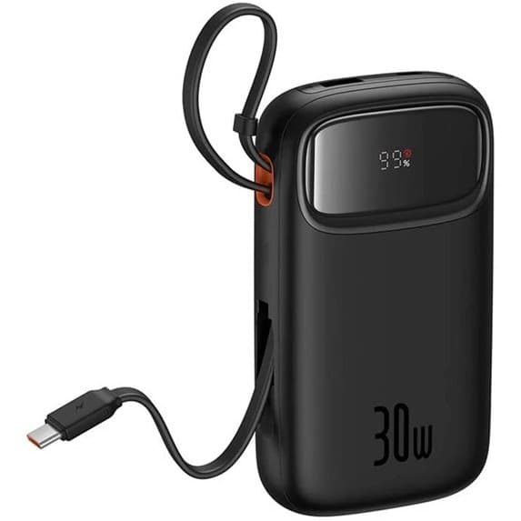 پاوربانک 20000 بیسوس Baseus QPow 2 P10055009213-00 توان 30 وات با کابل متصل — تصویر ۹