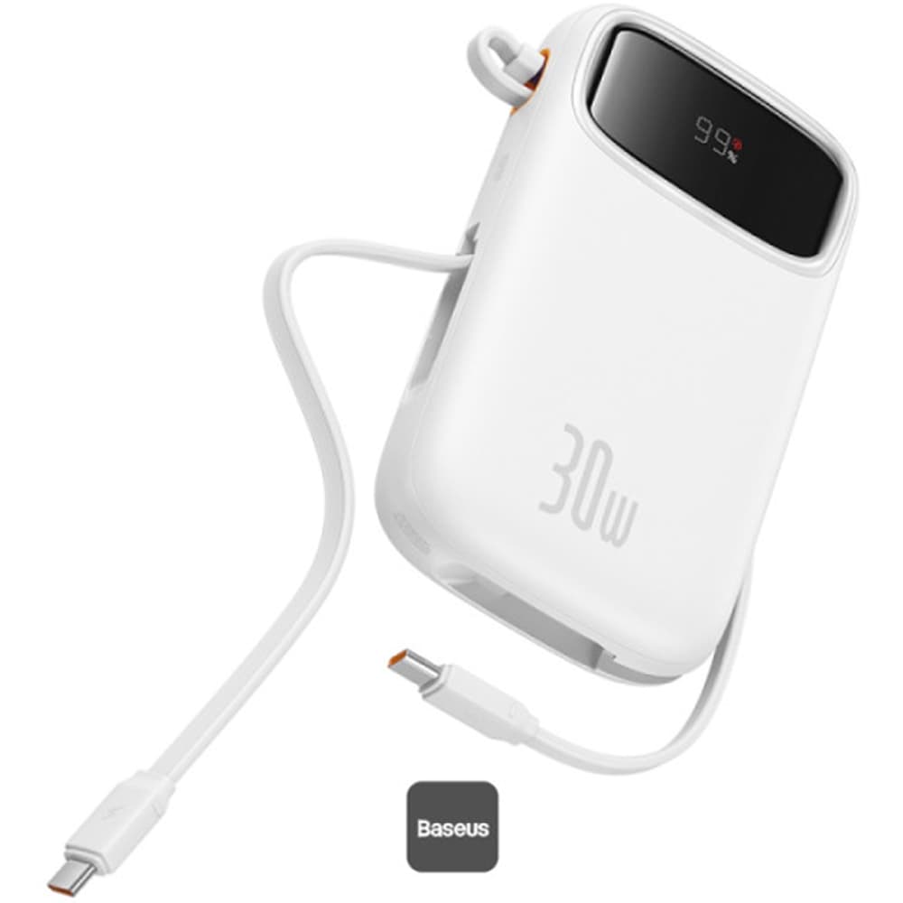 پاوربانک 20000 بیسوس Baseus QPow 2 P10055009113-00 توان 30 وات با کابل متصل — تصویر ۵