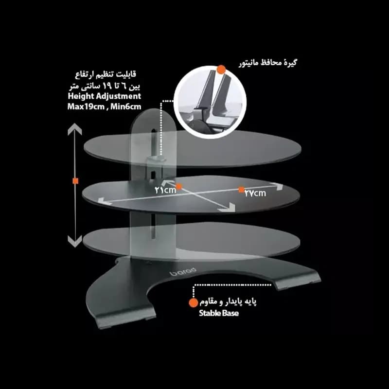 پایه نگهدارنده مانیتور بالانس باراد MS3 — تصویر ۸
