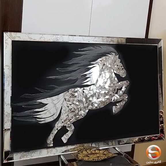 تابلو دکوراتیو آینه ای اسب کد 9