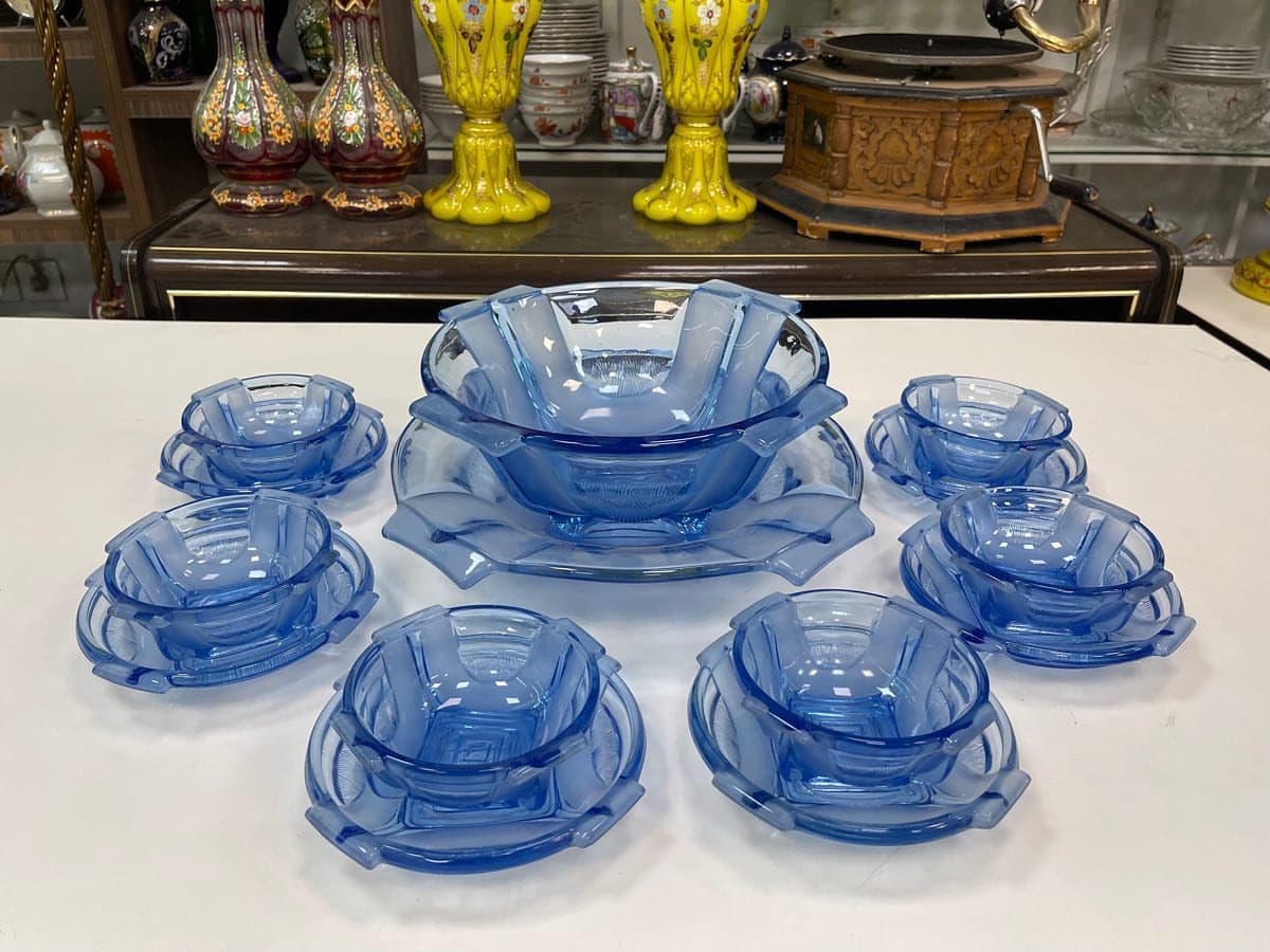 سرویس چهارده پارچه کریستال اصل چک قدیمی