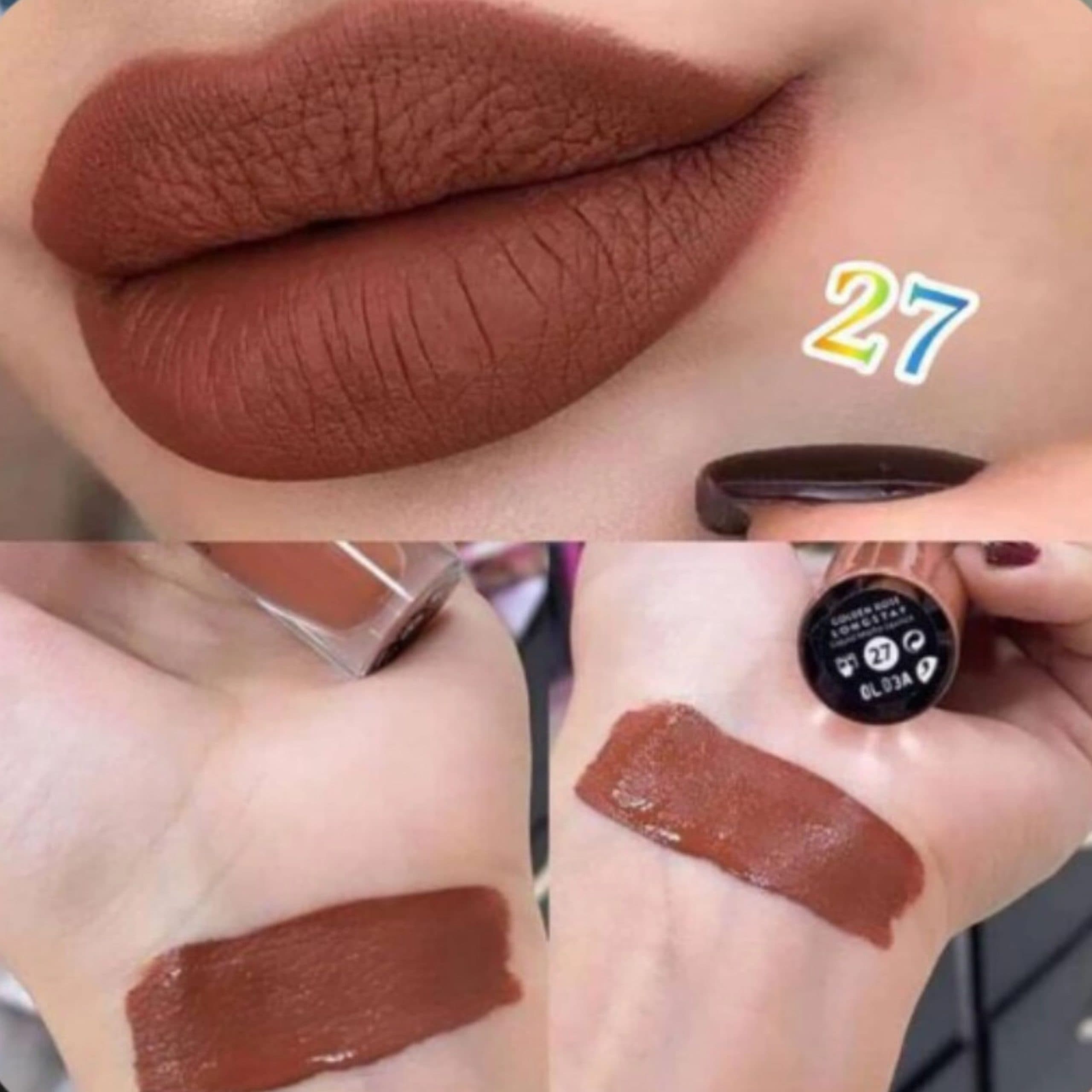 رژ لب مایع گلدن رز شماره 27 — تصویر ۵