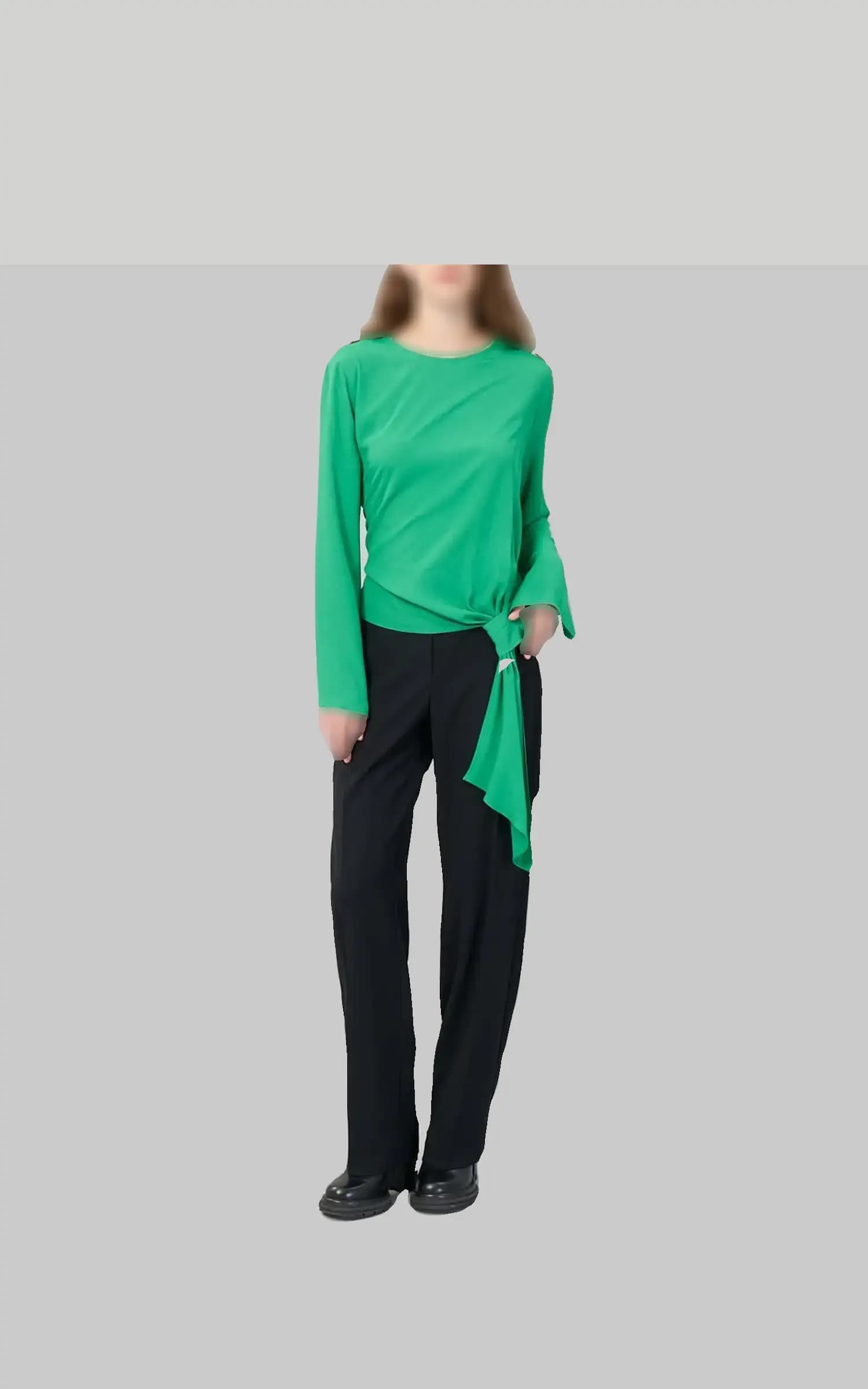 بلوز زنانه گره‌دار آستین بلند یقه گرد ROMAN کد K2513011 — تصویر ۲