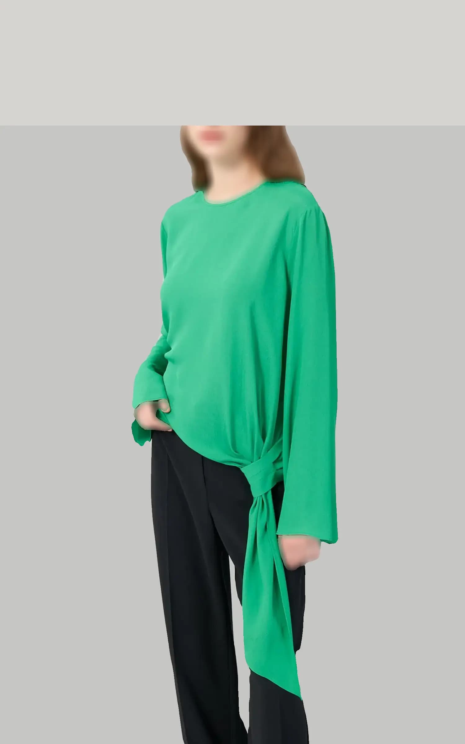 بلوز زنانه گره‌دار آستین بلند یقه گرد ROMAN کد K2513011 — تصویر ۴