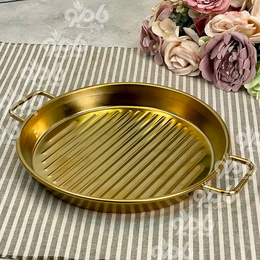 تابه گرد دو دسته فلزی طلایی — تصویر ۱۰