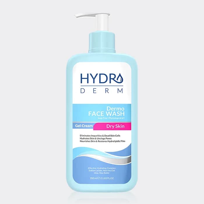 ژل کرم شستشو پوست خشک هیدرودرم Hydroderm dry skin Face Wash 350ml — تصویر ۲