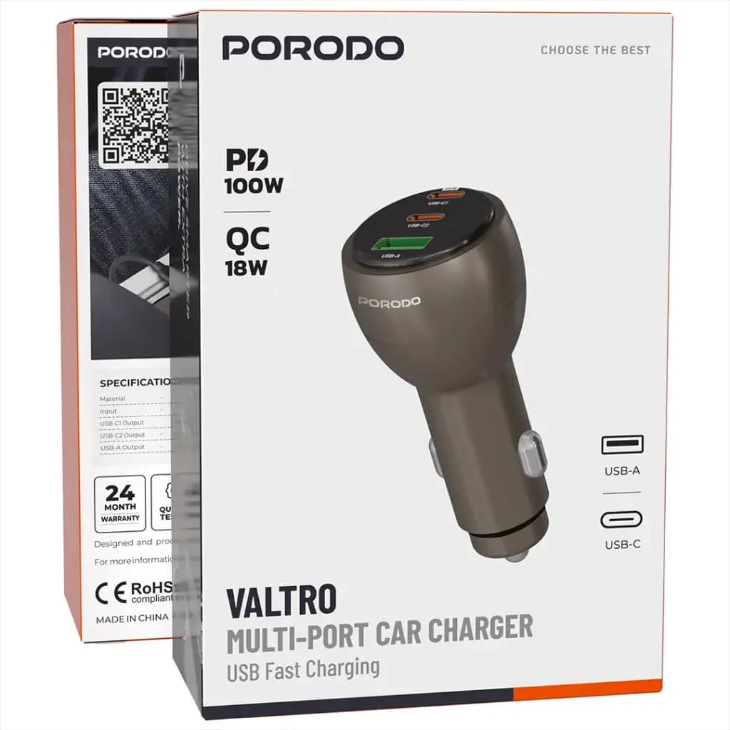 شارژر فندکی 130W پرودو مدل Valtro PDCCR35BR — تصویر ۷