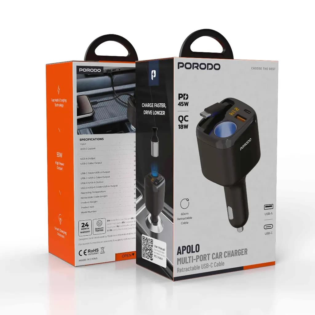 شارژر فندکی چندپورت پرودو مدل Apolo PDCCR34BK — تصویر ۸