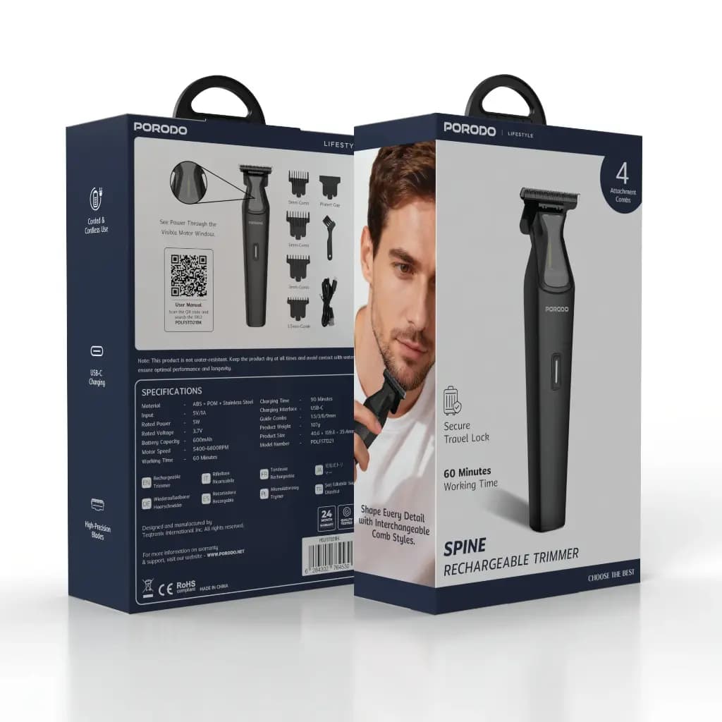 ماشین اصلاح پرودو Lifestyle Spine شارژی مدل PDLFSTD21BK — تصویر ۴