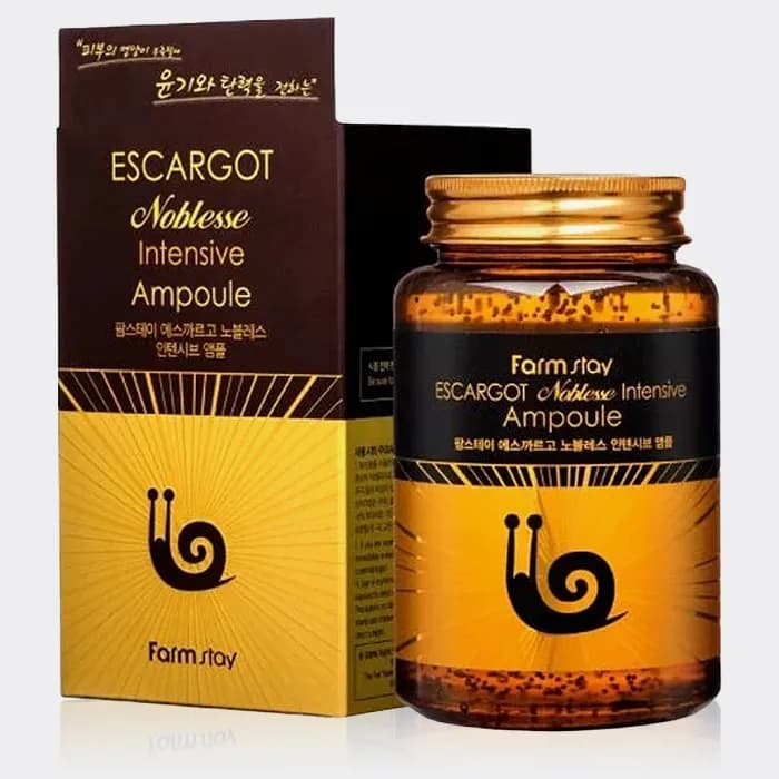 آمپول آبرسان و ترمیم کننده حلزون فارم استی Farm Stay Escargot Noblesse Intensive Ampoule 250ml — تصویر ۵