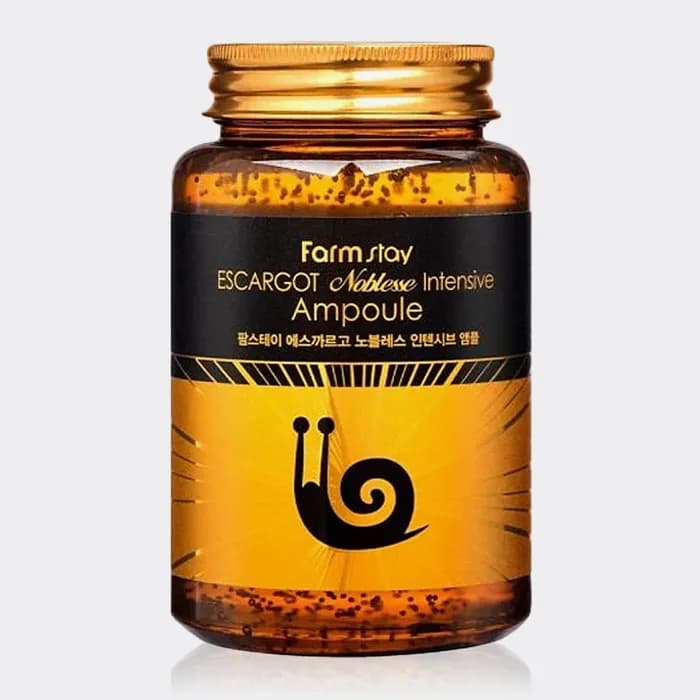 آمپول آبرسان و ترمیم کننده حلزون فارم استی Farm Stay Escargot Noblesse Intensive Ampoule 250ml — تصویر ۲