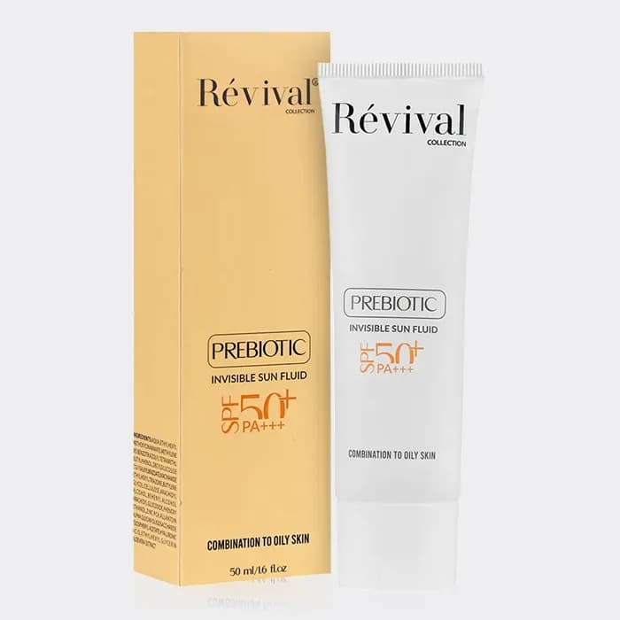 ضد آفتاب پری بیوتیک پوست چرب رویوال Revival Prebiotic Invisible SPF 50 Sun Fluid 50ml — تصویر ۵