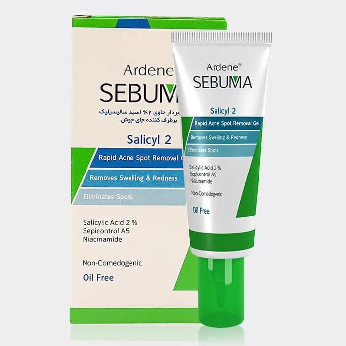 ژل درمانی جای جوش آردن سبوما Ardene Sebuma Salicyl 2 Gel 20ml — تصویر ۳