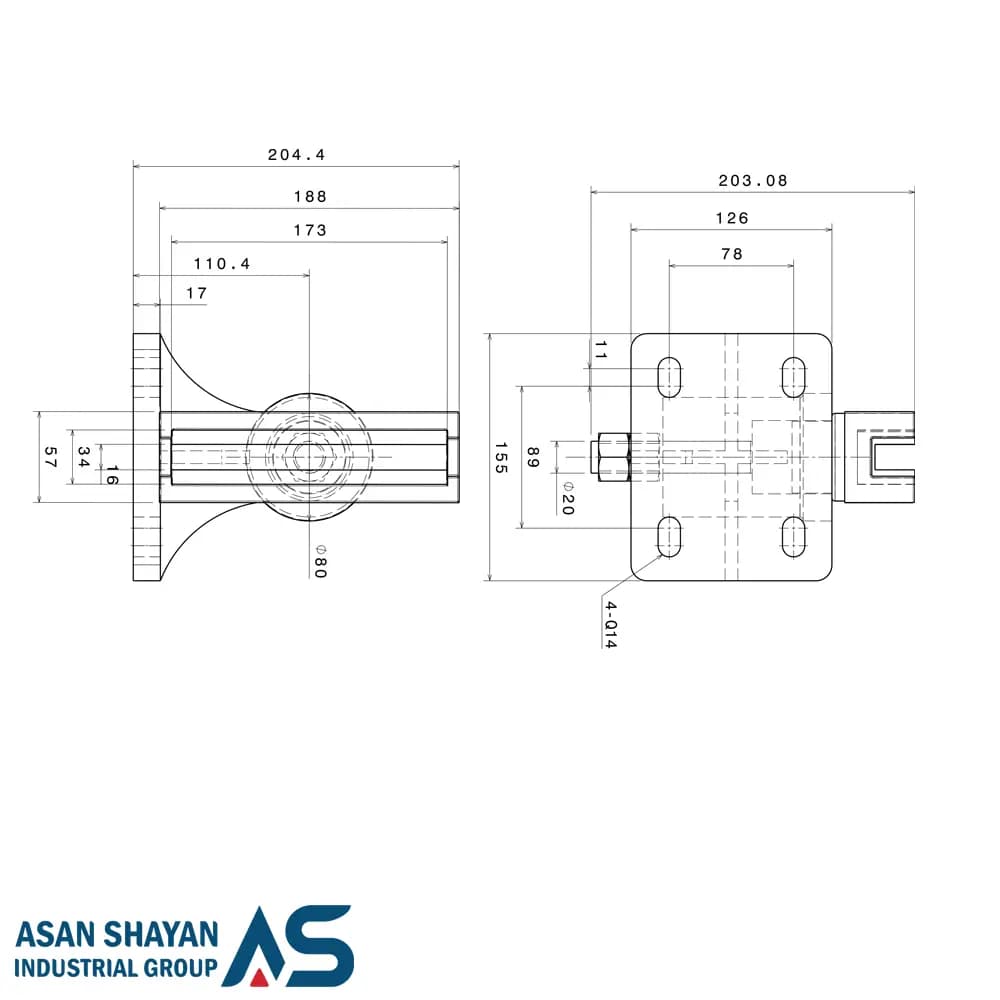 کفشک آسانسور کابین آسان شایان سنگین T16 — تصویر ۶