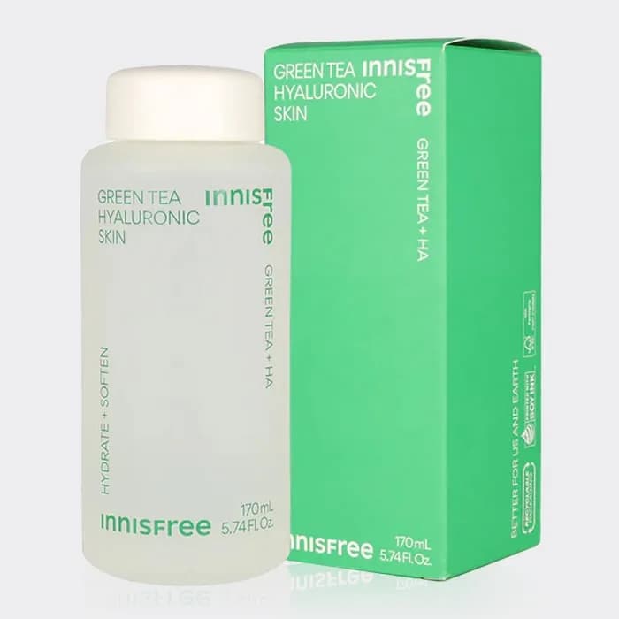 تونر روشن کننده چای سبز اینیسفری innisfree Green tea Hyaluronic Skin 170ml — تصویر ۳