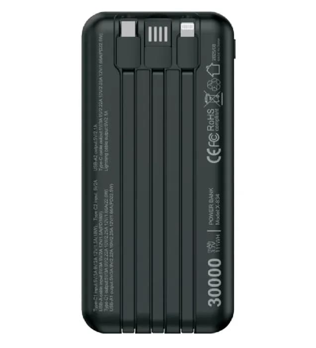 پاوربانک ایکس انرژی مدل X-834 22.5W ظرفیت 30000 میلی آمپر ساعت — تصویر ۴