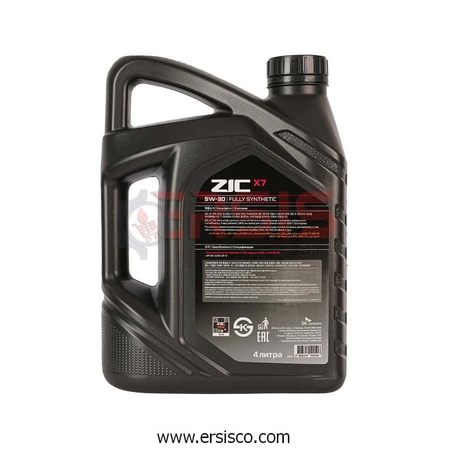 روغن موتور SP X7 5W30 حجم 4 لیتر زیک — تصویر ۳