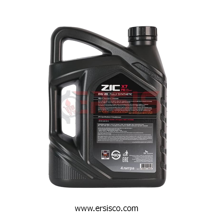 روغن موتور X7 0W20 حجم 1 لیتر زیک — تصویر ۵