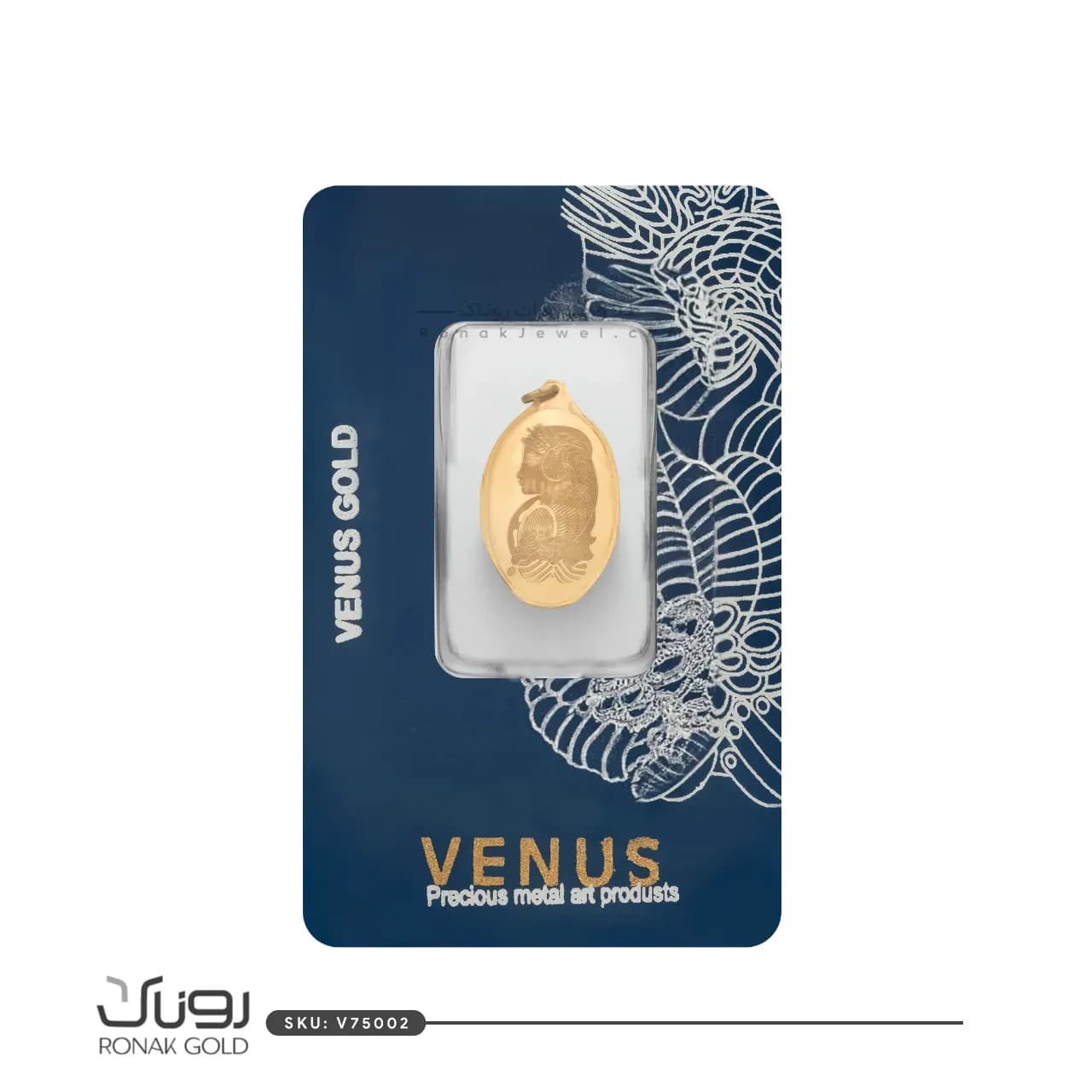 پلاک طلا 750 سوت ونوس(آویز)