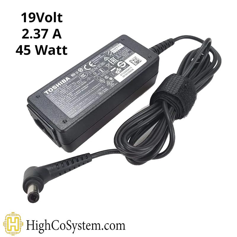 شارژر اورجینال لپ تاپ TOSHIBA مدل 19V 2,37A (45W)