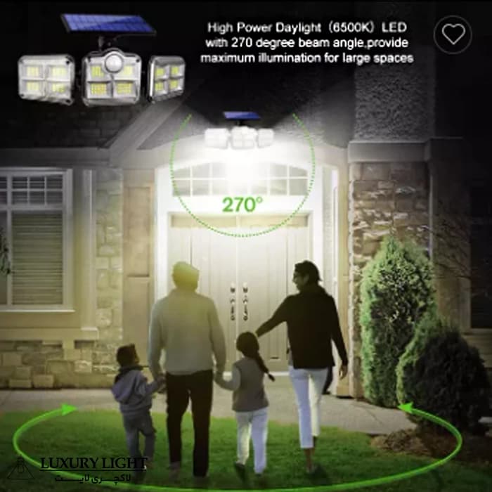 چراغ پارکی خورشیدی مدل سنسور دار کد JD-2757 — تصویر ۵