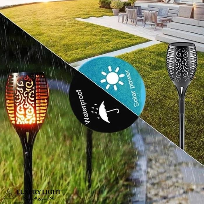 چراغ پارکی خورشیدی زمینی و دیواری مدل مشعل XF-6006 — تصویر ۱۲