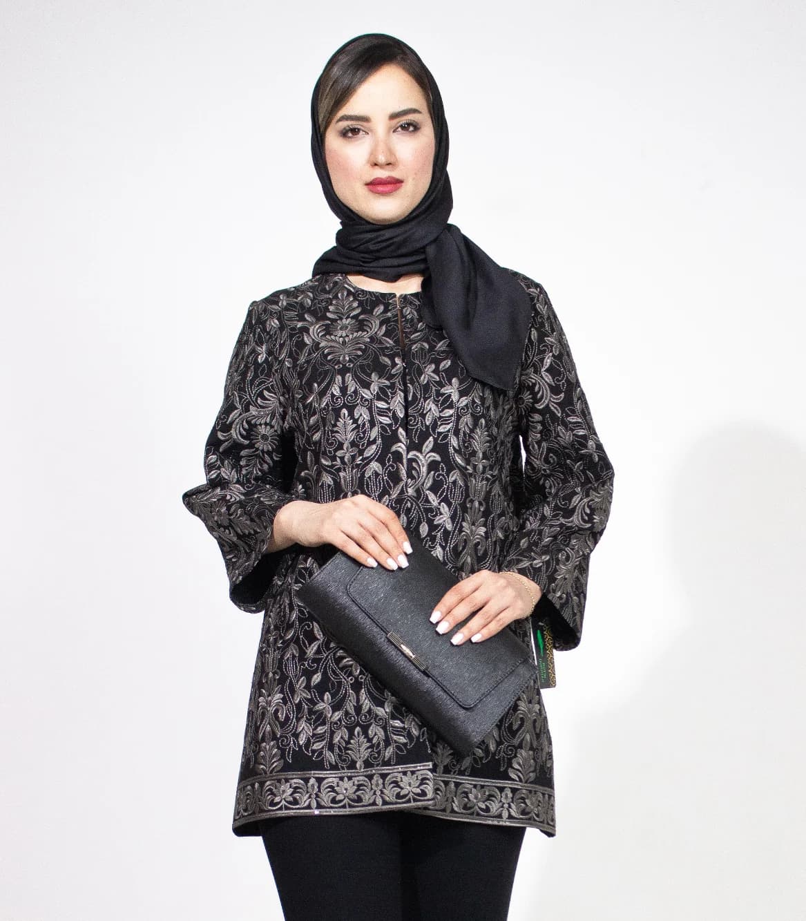 مانتو ژاکارد گلدوزی کد 553