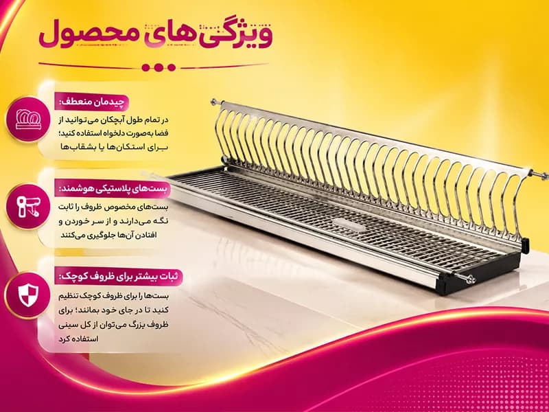 آبچکان بالای سینک استیل ضد زنگ ملونی مدل 9100-9102-9104 — تصویر ۵