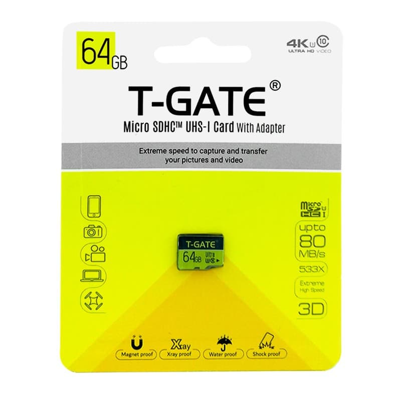 کارت حافظه microSDXC تی گیت مدل 533x ultra سرعت 80MBps ظرفیت 64 گیگابایت
