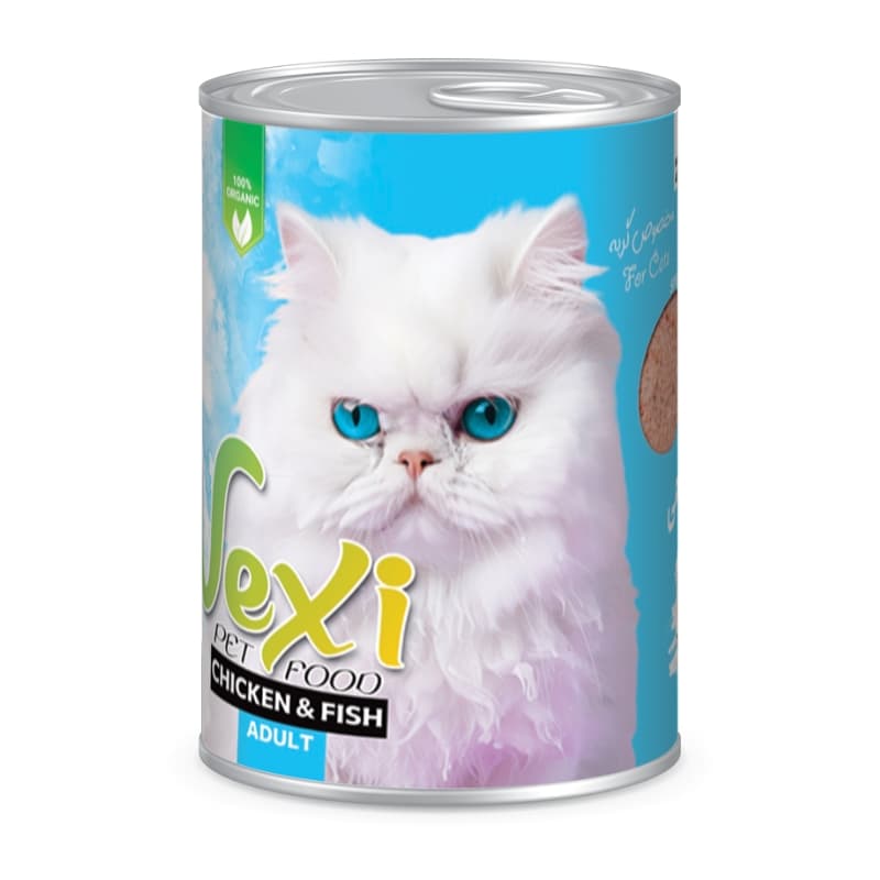 کنسرو گربه وکسی مدل پته با طعم مرغ و ماهی 800 گرمی