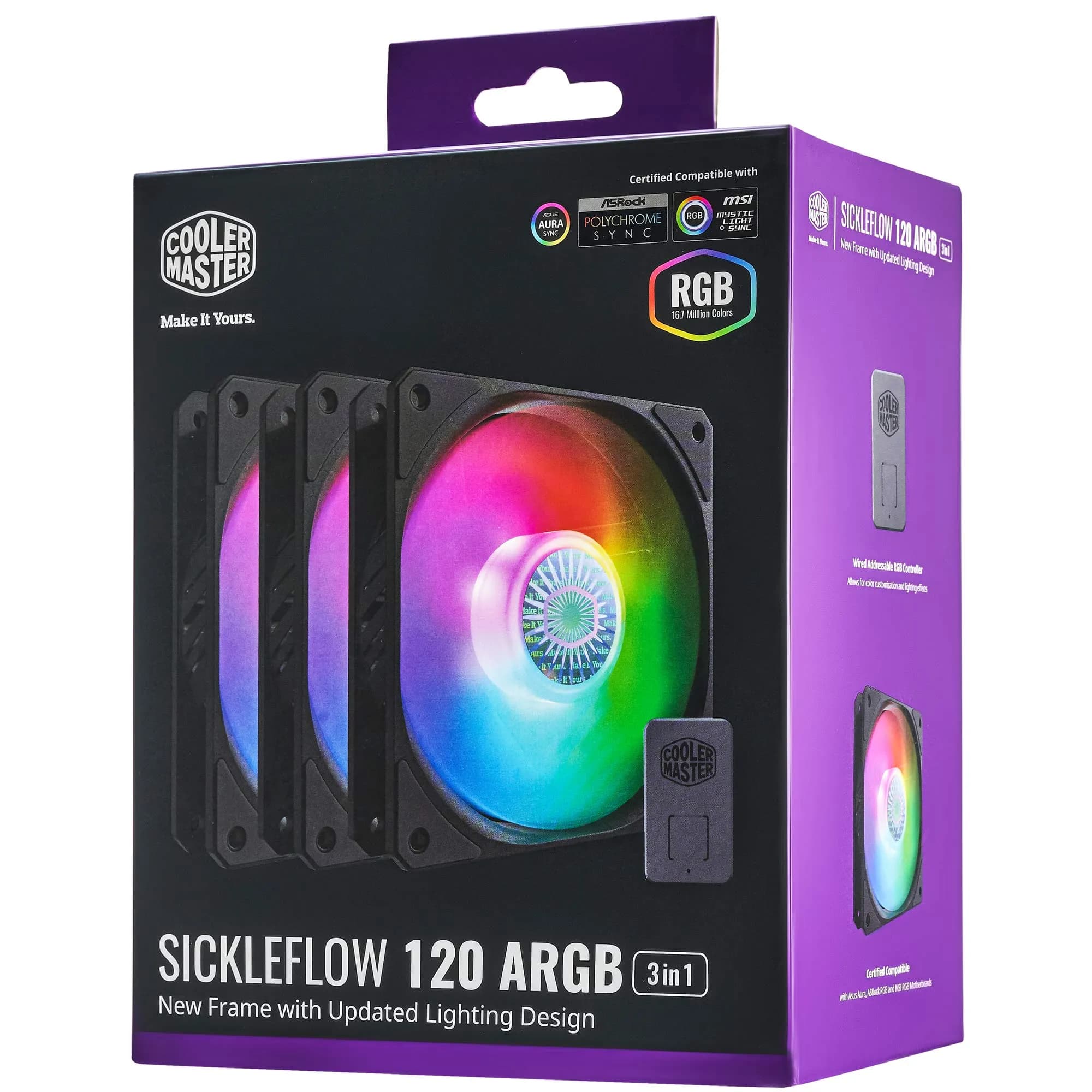 فن کیس کولرمستر 3 در 1 SICKLEFLOW ARGB