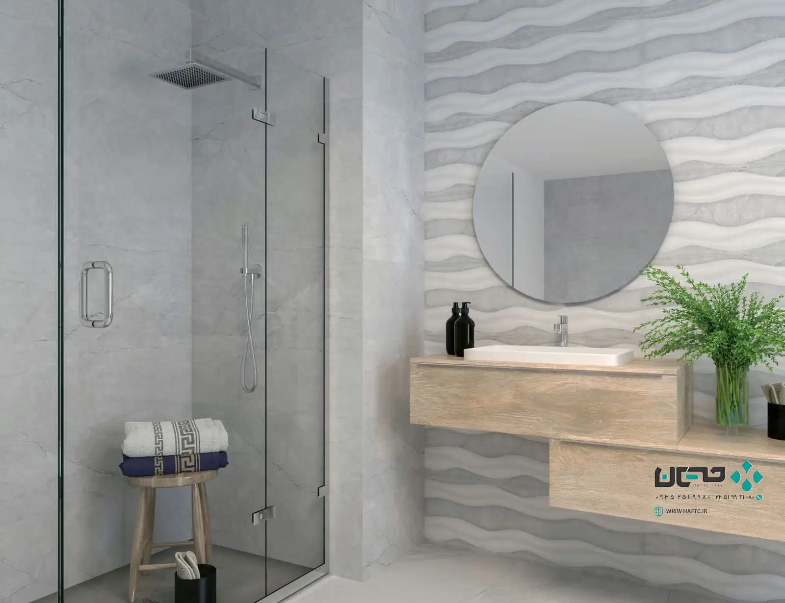 سرامیک عقیق مدل شزنی 90*30 طوسی تک گل روشن براق