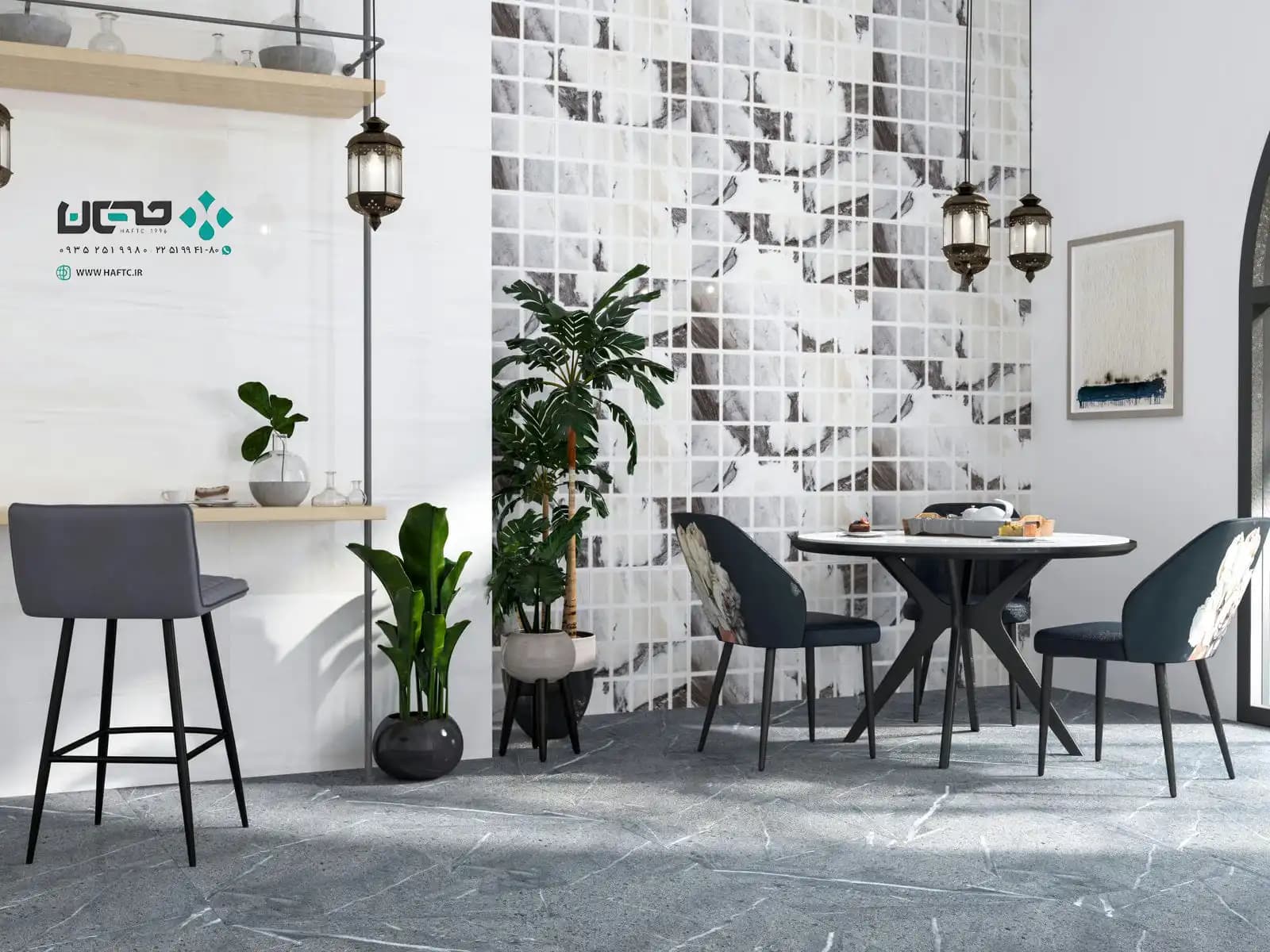 سرامیک عقیق مدل مون راک 90*30 تک گل براق