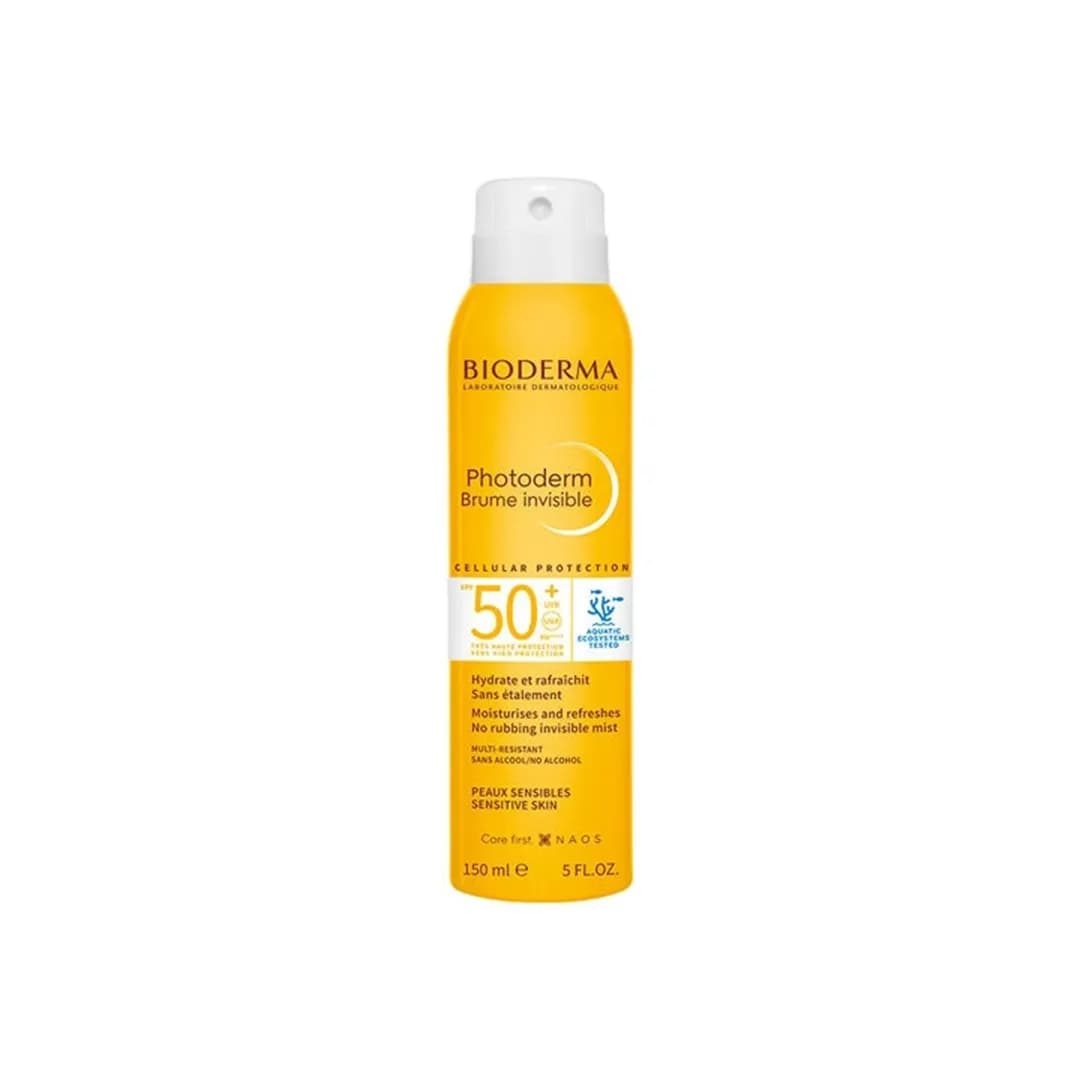 اسپری ضد آفتاب بی رنگ بایودرما Photoderm Brume invisible SPF50 حجم 150 میلی لیتری