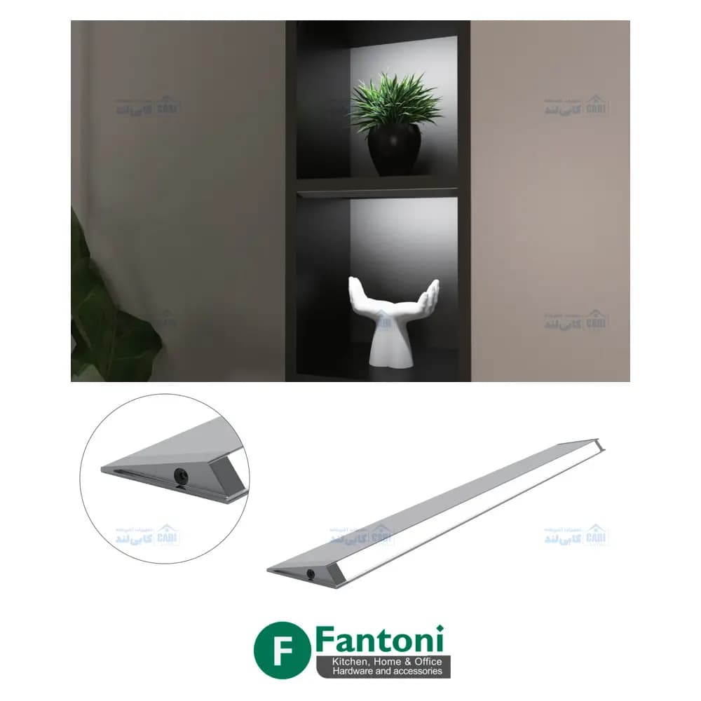 چراغ LED دکوراتیو مثلثی گنیک سایز 60 تا 120 فانتونی N593 تا N595 — تصویر ۲