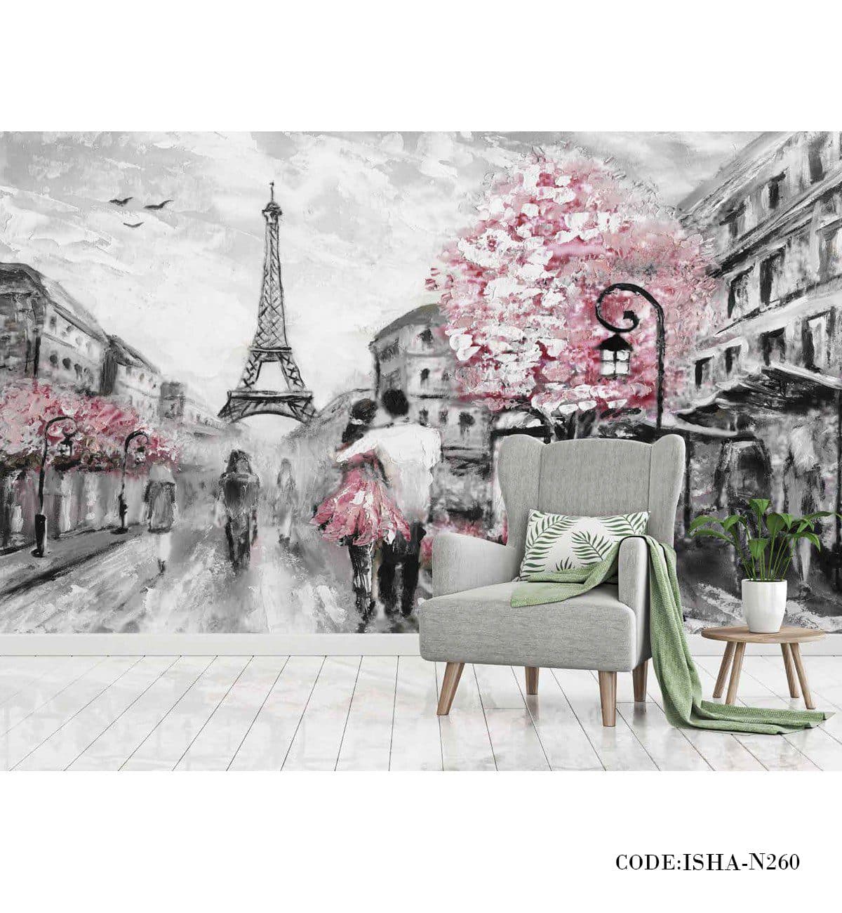پوستر دیواری پارچه ای مدل LOVE IN PARIS